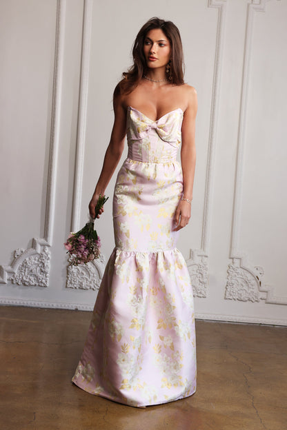 The Beth Dress in Light Lilac Baroque Floral
