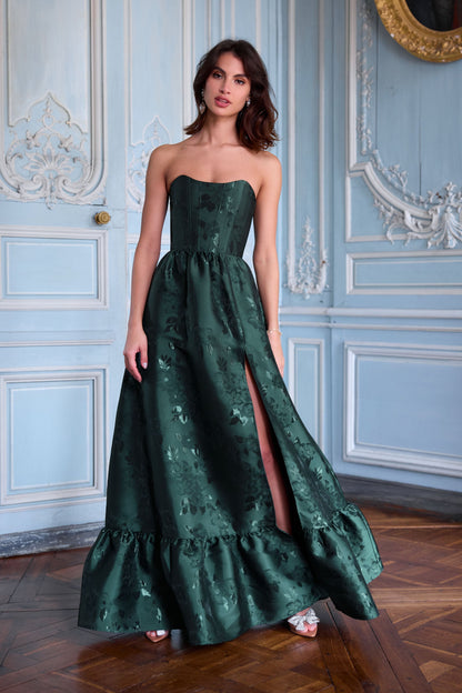 The Charlotte Dress in Emerald Baroque Floral