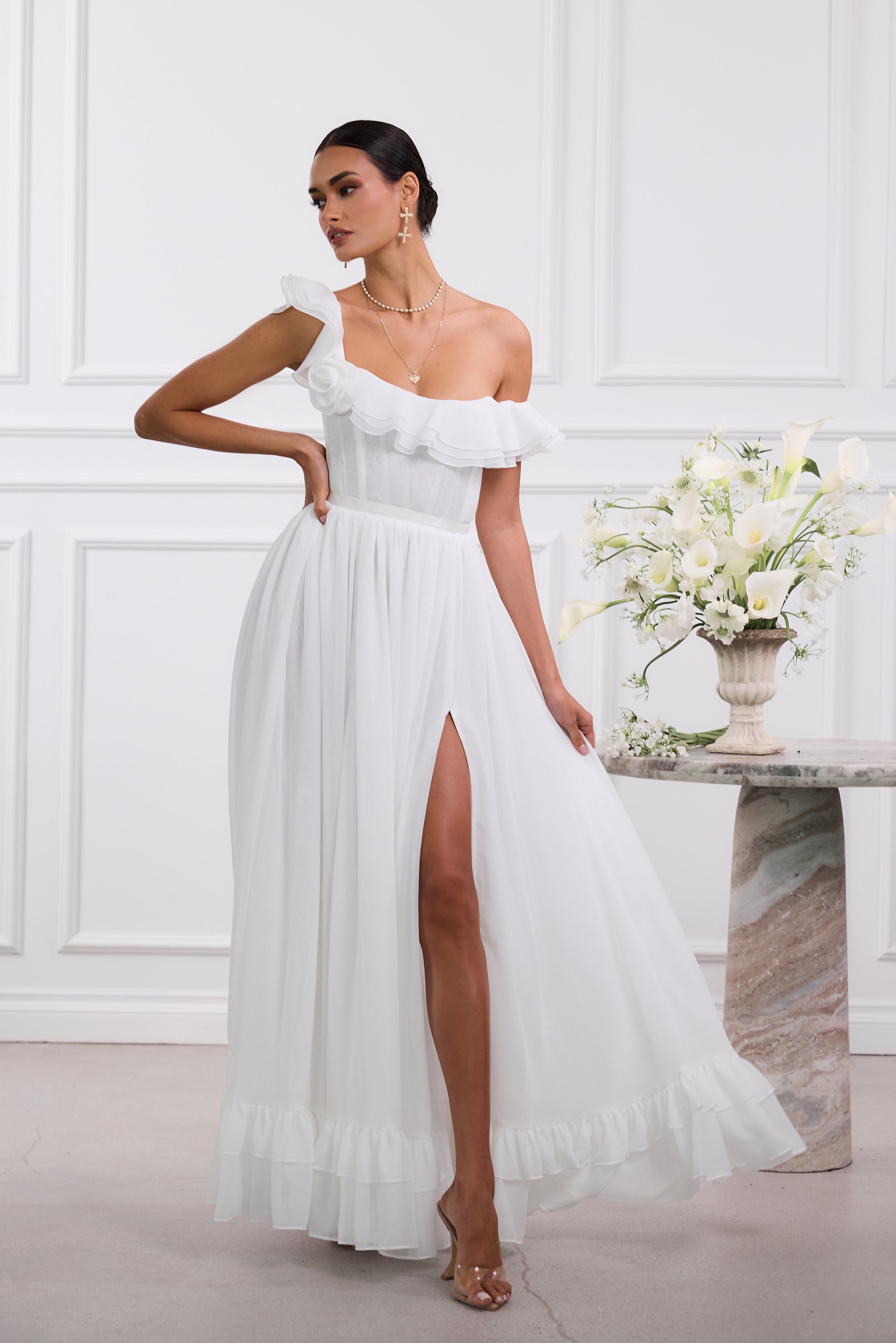 The Rosetta Dress in White