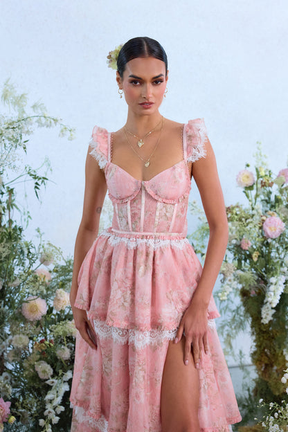 The Jolie Dress in Light Pink Tapestry Rose