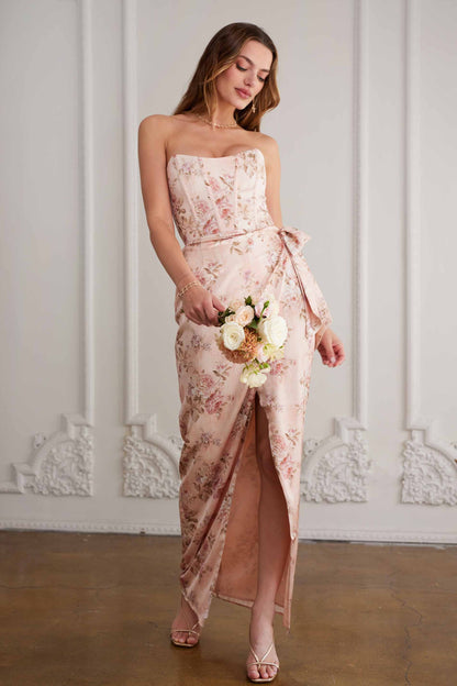 The June Dress in Peach Tapestry